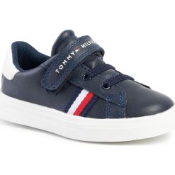 Sneakersy TOMMY HILFIGER - Low Cut Velcro Sneaker T1B4-30491-0740X007 Blue/White X007. Niebieskie trampki chłopięce TOMMY HILFIGER, bez wzorów, ze skóry ekologicznej, na rzepy. Za 299,00 zł.