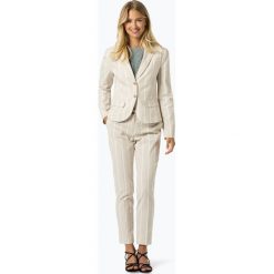More & More - Blezer damski z dodatkiem lnu, beżowy. Brązowe bolerka i narzutki damskie More & More, w paski, ze lnu, bez rękawów. Za 279,95 zł.
