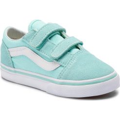 Tenisówki VANS - Old Skool V VN0A344KVIB1 Blue Tint/True White. Niebieskie trampki dziewczęce Vans, bez wzorów, z zamszu, na rzepy. W wyprzedaży za 139,00 zł.