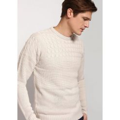 Sweter długi rękaw męski. Brązowe swetry męskie na zimę, s, z dzianiny, klasyczne. W wyprzedaży za 39,99 zł.