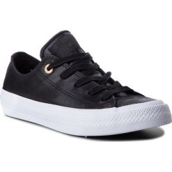Tenisówki CONVERSE - Ctas II Ox 555958C Black/Black/White. Czarne półbuty damskie Converse, bez wzorów, ze skóry, bez zapięcia. W wyprzedaży za 219,00 zł.