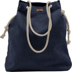 Materiałowa torebka worek "ME 15", kolor granatowy. Niebieskie torebki worki damskie me&BAGS, bez wzorów, z tkaniny, na ramię, bez dodatków. Za 149,00 zł.