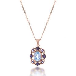 Unikalny Wisiorek Złoty - złoto 585, Iolit,blue topaz. Żółte zawieszki damskie W.KRUK, z topazem, złote. Za 1490,00 zł.