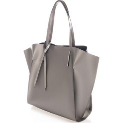 Torebki klasyczne damskie: Skórzana torebka w kolorze srebrnym – 58 x 30 x 17 cm