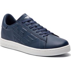 Sneakersy EA7 EMPORIO ARMANI - X8X001 XCC51 00285 Navy. Niebieskie sneakersy męskie EA7 Emporio Armani, bez wzorów, ze skóry ekologicznej, bez zapięcia. Za 689,00 zł.