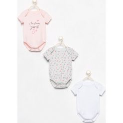 Body niemowlęce: Body z krótkim rękawem 3 pack – Różowy