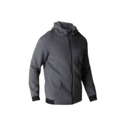 Bluza na zamek z kapturem Gym & Pilates 560 męska. Szare bluzy męskie rozpinane marki DOMYOS, m, z bawełny, z kapturem. Za 129,99 zł.