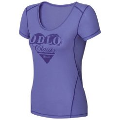 Bluzki, topy, tuniki: Odlo Koszulka damska s/s crew neck Cubic Trend fioletowa r. S