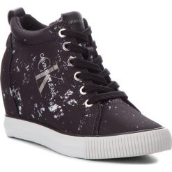Sneakersy CALVIN KLEIN JEANS - Ritzy RE9798 Black. Czarne półbuty damskie Calvin Klein Jeans, z jeansu. W wyprzedaży za 319,00 zł.