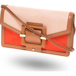 TOREBKA Elisabetta Franchi. Pomarańczowe torebki worki damskie Elisabetta Franchi, w paski, z tkaniny, duże, zdobione, z aplikacjami. Za 525,00 zł.