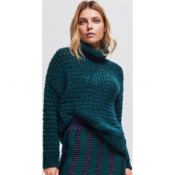 Sweter z golfem - Khaki. Brązowe golfy damskie Reserved, m. Za 159,99 zł.