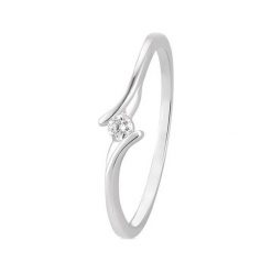 Unikalny Pierścionek Złoty - złoto 585, Brylant 0,06ct. Żółte pierścionki damskie W.KRUK, z brylantem, złote. Za 1390,00 zł.