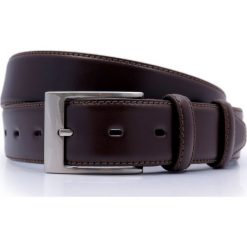 Brązowy pasek do spodni z przeszyciami P43. Pomarańczowe paski męskie Modini Moda Męska, w paski, z jeansu, eleganckie. W wyprzedaży za 71,10 zł.