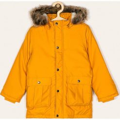 Name it - Parka dziecięca 128-164 cm. Żółte kurtki chłopięce Name it, bez wzorów, z poliesteru, długie, z kapturem. Za 169,90 zł.