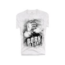 T-shirt UNDERWORLD Ring spun cotton Born to Fight. Białe t-shirty męskie Underworld, s, z nadrukiem, z bawełny, bez kołnierzyka. Za 69,99 zł.