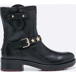 Tommy Hilfiger - Botki. Czarne botki damskie skórzane TOMMY HILFIGER. W wyprzedaży za 399,90 zł.