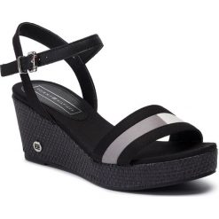 Espadryle TOMMY HILFIGER - Th Round Hardware Mid Wedge FW0FW04352 Black BDS. Czarne espadryle damskie TOMMY HILFIGER, bez wzorów, ze skóry ekologicznej, bez obcasa, na obcasie. Za 399,00 zł.
