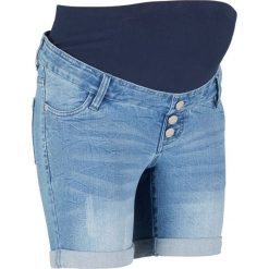Szorty ciążowe bonprix niebieski "bleached”. Niebieskie jeansy damskie bonprix, moda ciążowa. Za 109,99 zł.