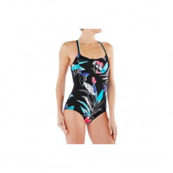 Strój jednoczęściowy do aquafitness Meg Tropical damski. Czarne stroje jednoczęściowe NABAIJI. W wyprzedaży za 49,99 zł.
