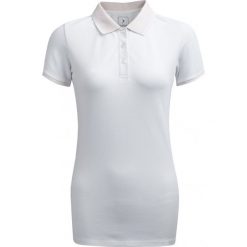 T-shirt damski TSD608 - biały - Outhorn. Białe koszulki damskie Outhorn, bez wzorów, z bawełny, bez kołnierzyka, bez rękawów. W wyprzedaży za 29,99 zł.