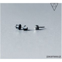 Drobne kolczyki bryłki srebrne DIAMOND. Szare kolczyki damskie Pakamera, srebrne. Za 75,00 zł.