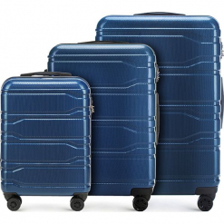 Zestaw walizek 56-3P-98S-90. Niebieskie walizki marki Wittchen, z gumy, małe. Za 713,31 zł.