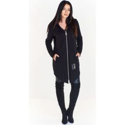 Długa bluza z kapturem czarny. Czarne bluzy damskie z bawełny, długie. Za 164,12 zł.