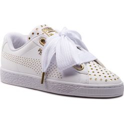 Sneakersy PUMA - Basket Heart Ath Lux Wn's 366728 01 Puma White/Puma White. Białe półbuty damskie Puma, na co dzień, bez wzorów, ze skóry ekologicznej, bez obcasa, na płaskiej podeszwie, bez zapięcia. W wyprzedaży za 199,99 zł.