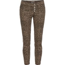 Spodnie SKINNY w cętki leoparda bonprix brązowo-czarny leo. Pomarańczowe spodnie damskie bonprix. Za 59,99 zł.