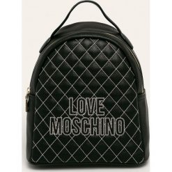 Love Moschino - Plecak. Czarne plecaki damskie Love Moschino, z aplikacjami, ze skóry, eleganckie. W wyprzedaży za 499,90 zł.