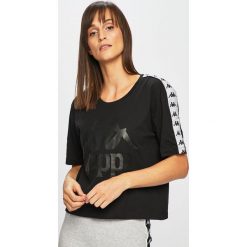 Kappa - Top. Białe bluzki damskie Kappa, s, z nadrukiem, z bawełny, casualowe, z okrągłym kołnierzem, z krótkim rękawem. W wyprzedaży za 79,90 zł.