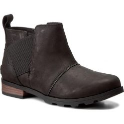 Botki SOREL - Emelie Chelsea NL2671 Black/Black 010. Czarne botki damskie na obcasie marki Sorel, z gumy. W wyprzedaży za 369,00 zł.