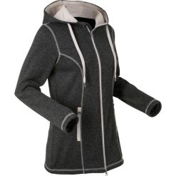 Bluzy damskie: Bluza rozpinana dzianinowa z polaru, długi rękaw bonprix szary melanż