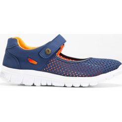 Baleriny bonprix ciemnoniebiesko-pomarańczowy. Niebieskie baleriny damskie bonprix, bez wzorów, sportowe, bez obcasa. Za 69,99 zł.