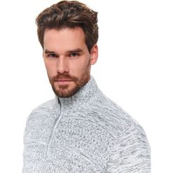 Sweter golf długi rękaw męski z zamkiem. Szare swetry męskie na wiosnę, xl, z aplikacjami, z bawełny. Za 139,99 zł.
