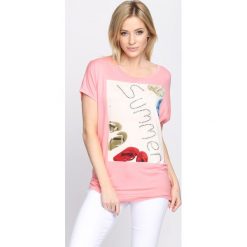 Bluzki damskie: Jasnoróżowy T-shirt Summer Mood