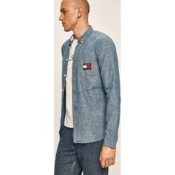 Tommy Jeans - Koszula. Niebieskie koszule męskie Tommy Jeans, s, bez wzorów, z bawełny, casualowe, button down, z długim rękawem. Za 359,90 zł.