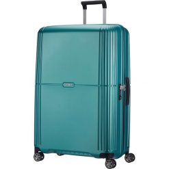 Walizka "Spinner" w kolorze turkusowym - 55 x 81 x 32 cm. Niebieskie walizki Samsonite, bez wzorów, z materiału. W wyprzedaży za 472,95 zł.