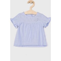 Blukids - Sukienka dziecięca 68-98 cm. Niebieskie sukienki dziewczęce Blukids, bez wzorów, z bawełny, casualowe, z krótkim rękawem, krótkie, mini, rozkloszowane. W wyprzedaży za 49,90 zł.