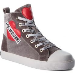 Trampki LOVE MOSCHINO - JA15023G16IF001A Grigio. Szare półbuty damskie Love Moschino, bez wzorów, z gumy, bez zapięcia. W wyprzedaży za 459,00 zł.