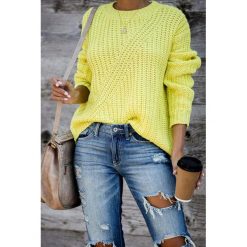 Sweter damski FLAVA. Żółte bluzy damskie Sweter damski FLAVA, uniwersalny, bez wzorów, bez rękawów, bez kaptura. W wyprzedaży za 69,00 zł.