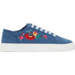 Trampki damskie slip on: Trampki w kwiatki na szeroką stopę 38-45