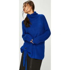 Answear - Sweter. Niebieskie swetry damskie marki ANSWEAR, s, bez wzorów, z dzianiny, z krótkim rękawem, krótkie, bez kaptura. W wyprzedaży za 99,90 zł.