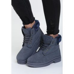 Granatowe Traperki With Control. Szare buty zimowe damskie Born2be, na płaskiej podeszwie. Za 89,99 zł.