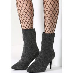 Szare Botki Blurred Lines. Szare botki damskie na obcasie marki other, z materiału, z otwartym noskiem, na wysokim obcasie. Za 89,99 zł.