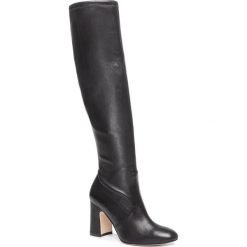 Kozaki STUART WEITZMAN - Milla 1L23122 Black Str Nappa. Czarne kozaki damskie Stuart Weitzman, ze skóry ekologicznej, bez obcasa, na obcasie, bez zapięcia. Za 3619,00 zł.
