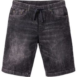 Bermudy z gumką w talii Slim Fit bonprix szary denim "used". Szare spodenki i szorty męskie bonprix, m, bez wzorów, z denimu. Za 89,99 zł.