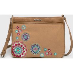 Desigual - Torebka. Żółte torby damskie na zakupy Desigual, bez wzorów, z bawełny, na ramię, duże, bez dodatków. W wyprzedaży za 249,90 zł.