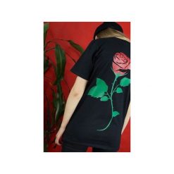 ROSE X ROSE TEE. Czarne t-shirty damskie marki MAJORS, s, z nadrukiem, bez kołnierzyka. Za 120,00 zł.