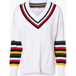Tommy Hilfiger - Sweter damski, beżowy. Brązowe swetry damskie TOMMY HILFIGER, l, w paski, klasyczne, bez rękawów, bez kaptura. Za 599,95 zł.